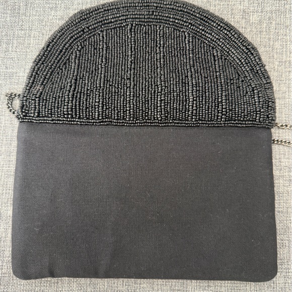 Black canvas beaded clutch - Picture 8 of 10